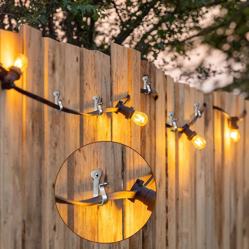 Dreecy String Light Hooks for Outside Stainless Steel Outdoor Lights Hanger Hooks for Outdoor String Lights Outdoor Screw Hooks for Christmas Party Easy Release Wire and Fairy Led Lights, 20 Packs - Image 4